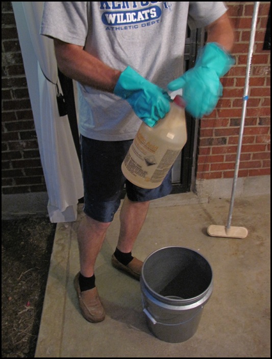 patio tile reveal floor concrete acid bubble actually would